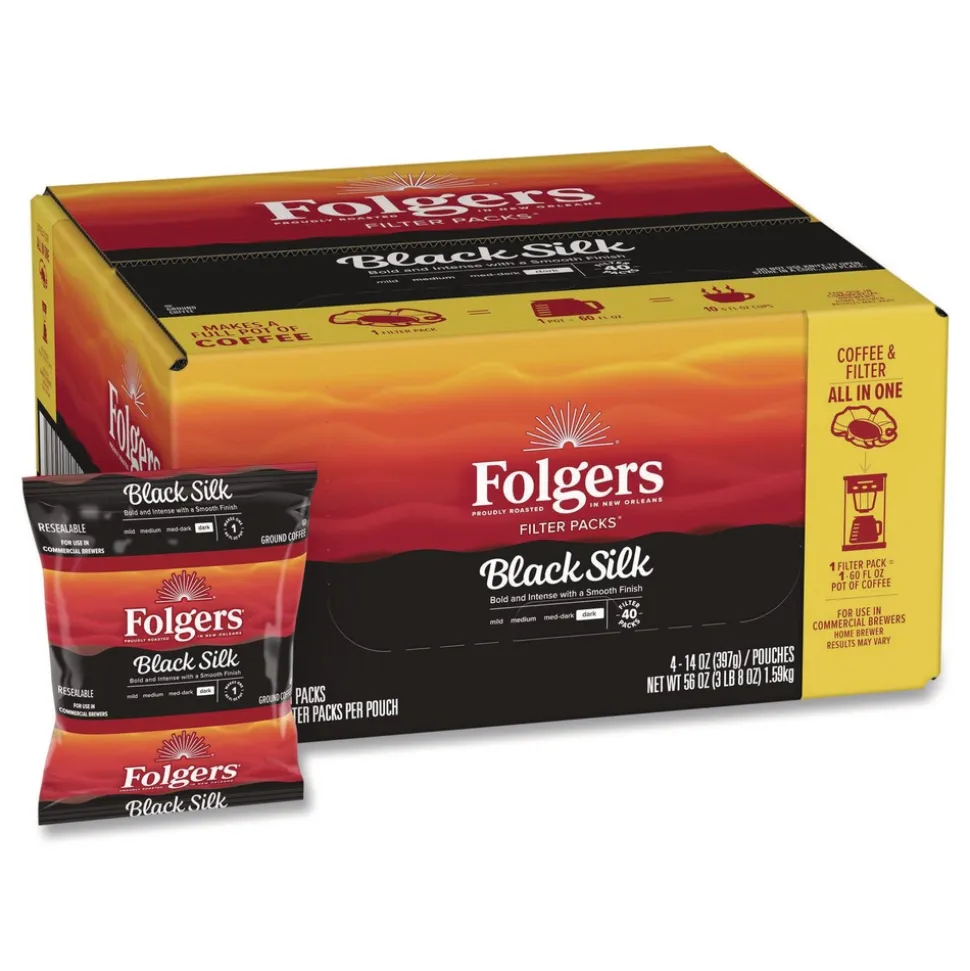 Folgers 1.4 oz. Coffee Filter Packs - Black Silk (40/Carton)