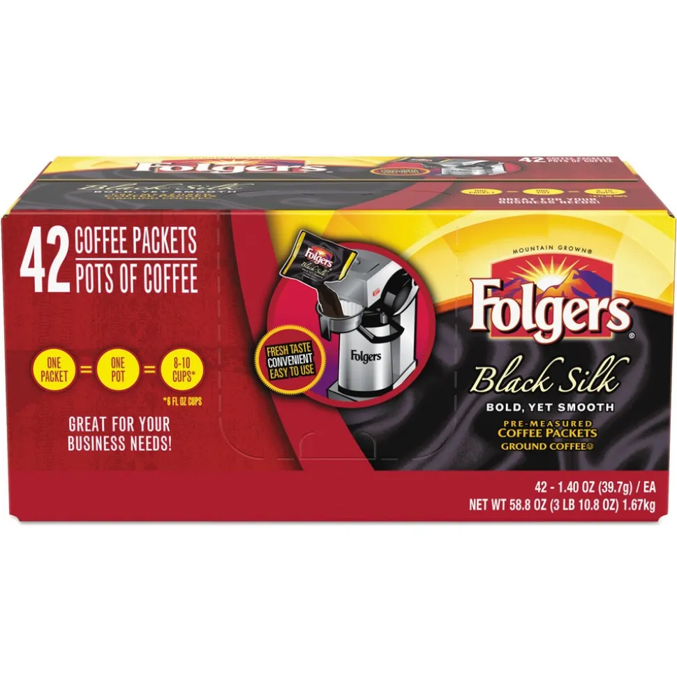 Folgers 1.4 oz. Packet Coffee - Black Silk (42/Carton)