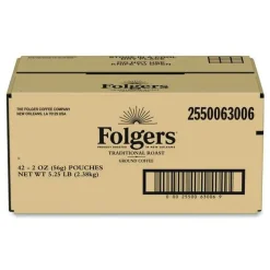 Folgers 2 oz. Traditional Roast Ground Coffee Fraction Packs (42/Carton)