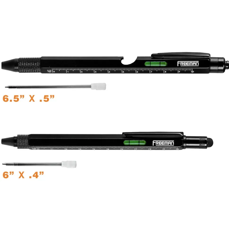 Freeman 2-Piece Multi-Tool Pen Set with Ink Refills and (3) Alkaline Batteries