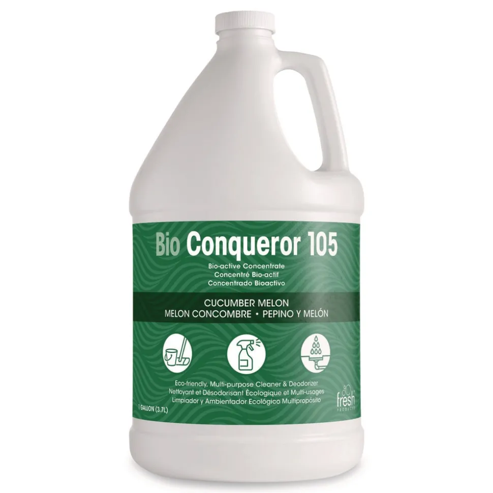Fresh Products 1 gal. Bio Conqueror 105 Enzymatic Odor Counteractant Concentrate - Cucumber Melon (4/Carton)