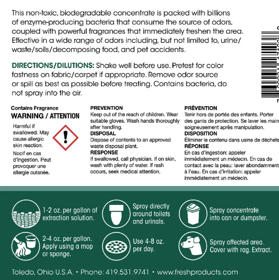 Fresh Products 105G-F-000I004M-04 1 gal. Bio Conqueror 105 Enzymatic Odor Counteractant Concentrate - Mango (4/Carton)