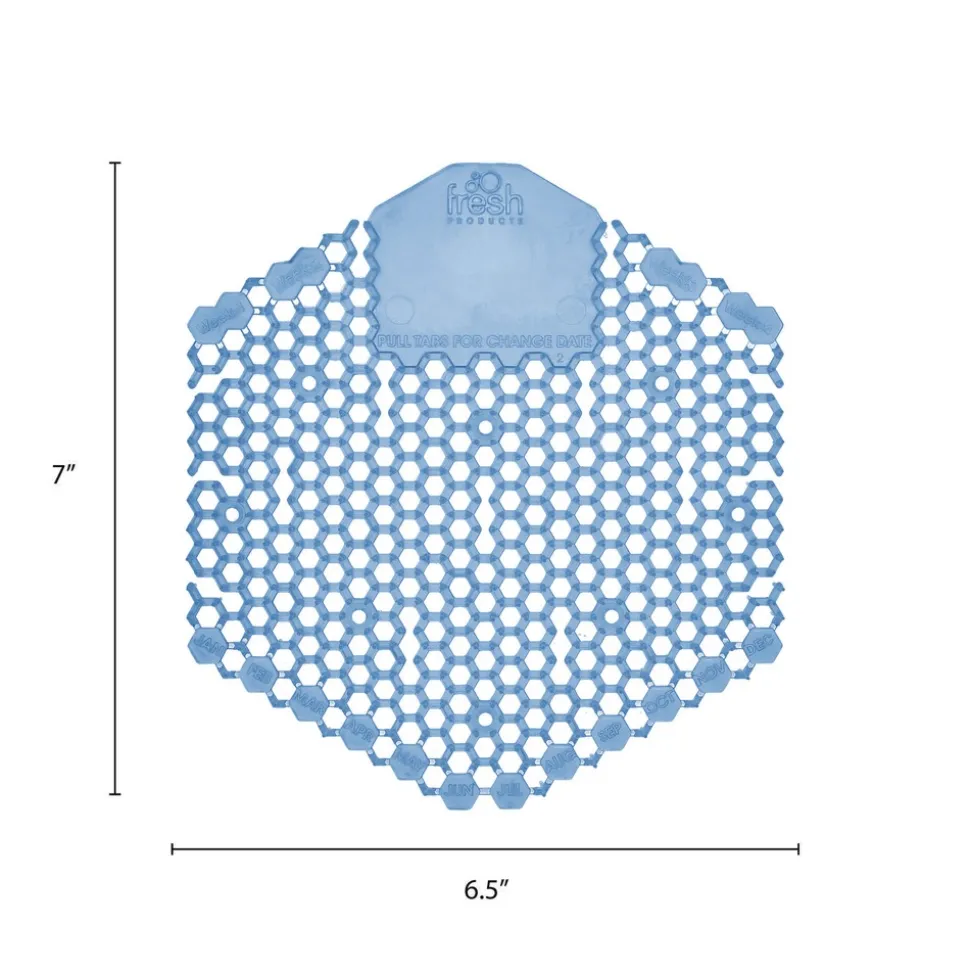 Fresh Products Wave 3D Urinal Deodorizer Screen - Blue, Cotton Blossom Scent (10/Box, 6 Boxes/Carton)