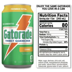 Gatorade G Series 11.6 oz. Thirst Quenchers - Orange (Carton of 24 Cans)