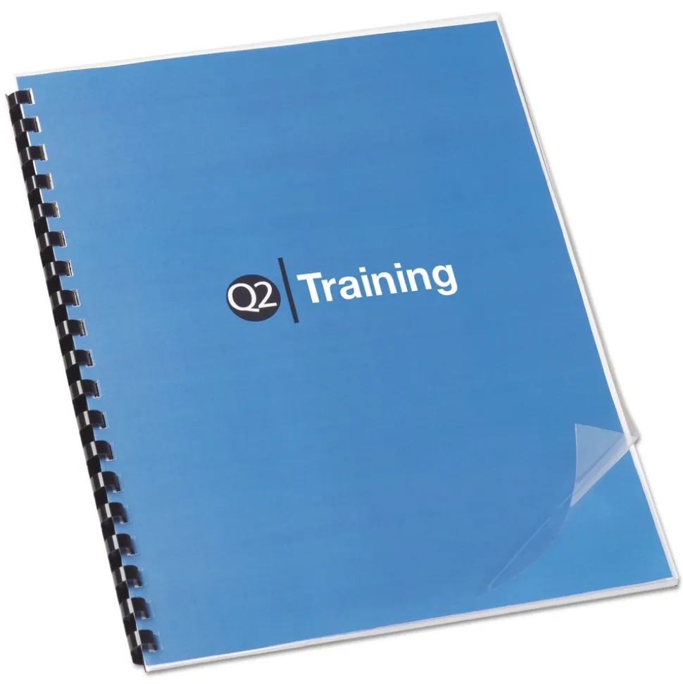 GBC 11 in. x 8.5 in. Clear View Punched Presentation Covers for Binding Systems - Clear (100/Box)