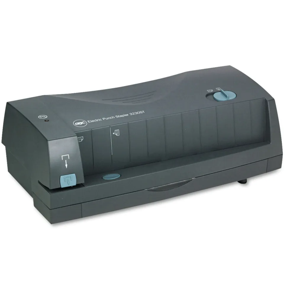 GBC 24-Sheet 3230ST Electric 2- to 3-Hole Adjustable Punch/Stapler - Gray