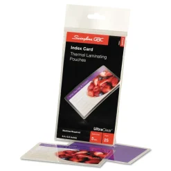 GBC UltraClear 5.5 in. x 3.5 in. 3 mil Thermal Laminating Pouches - Gloss Clear (25/Pack)