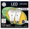 GE 93127324 12 Watts/75 Watts A19 LED Bulbs - Soft White (2/Pack)