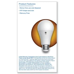 GE 93130566 6 Watts/12 Watts/17 Watts 3-Way A19 Classic LED SW Non-Dim Light Bulb - Soft White (1/Pack)