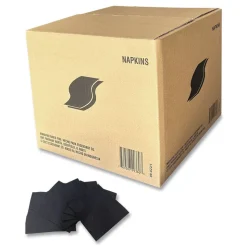 GEN 1401 4000-Piece/Carton 1-Ply 9 in. x 4.5 in. Cocktail Napkins - Black