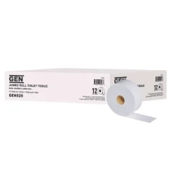 GEN ft. x 3.2 in. 2-Ply Jumbo Roll Bath Tissue - White (12/Carton)