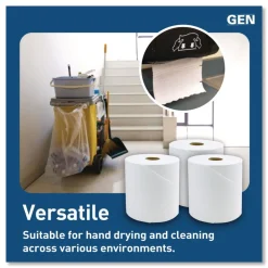 GEN G2820 1-Ply 8 in. x 800 ft. Hardwound Roll Towels - White (6/Carton)