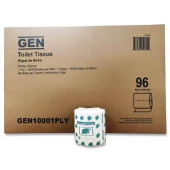 GEN 1-Ply Septic Safe Bath Tissue - White (1000 Sheets/Roll, 96 Rolls/ Carton)