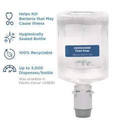 Georgia Pacific Professional 43818 Pacific Blue Ultra 1200 mL Antimicrobial Foam Soap Manual Dispenser Refill - Unscented (4/Carton)