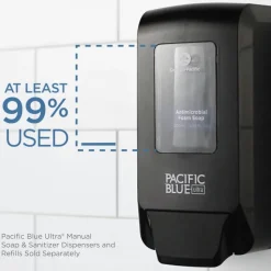 Georgia Pacific Professional 43818 Pacific Blue Ultra 1200 mL Antimicrobial Foam Soap Manual Dispenser Refill - Unscented (4/Carton)