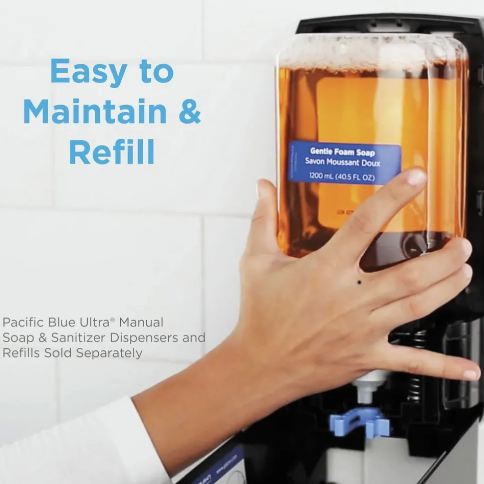 Georgia Pacific Professional 43818 Pacific Blue Ultra 1200 mL Antimicrobial Foam Soap Manual Dispenser Refill - Unscented (4/Carton)