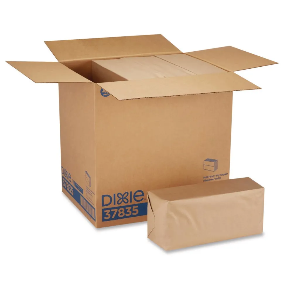 Georgia Pacific Professional Dixie Full-Fold Dispenser Napkins One-Ply 12 X 13 Brown 600/pack 12 Pk/ct