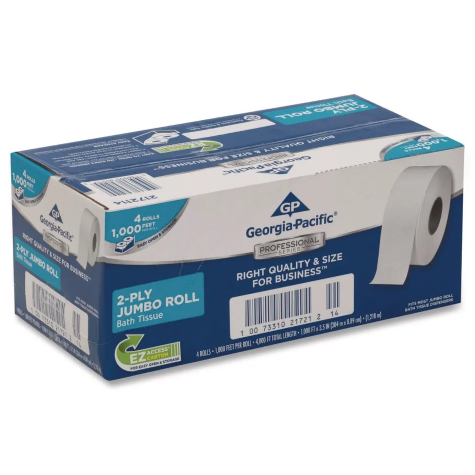 Georgia Pacific Professional 3.5 in. x 1000 ft. 2-Ply Septic Safe Jumbo Bathroom Tissue - White (4/Carton)