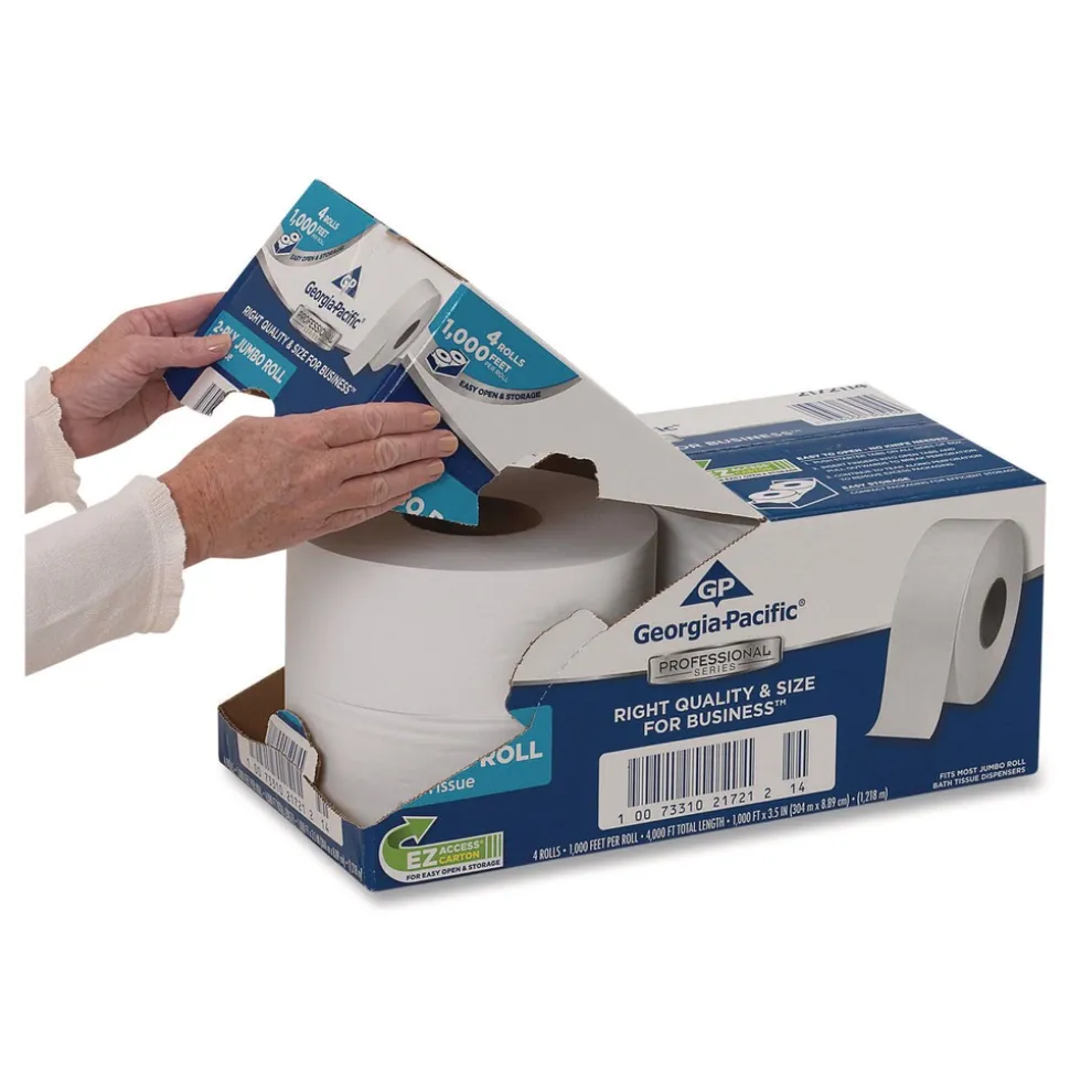 Georgia Pacific Professional 3.5 in. x 1000 ft. 2-Ply Septic Safe Jumbo Bathroom Tissue - White (4/Carton)