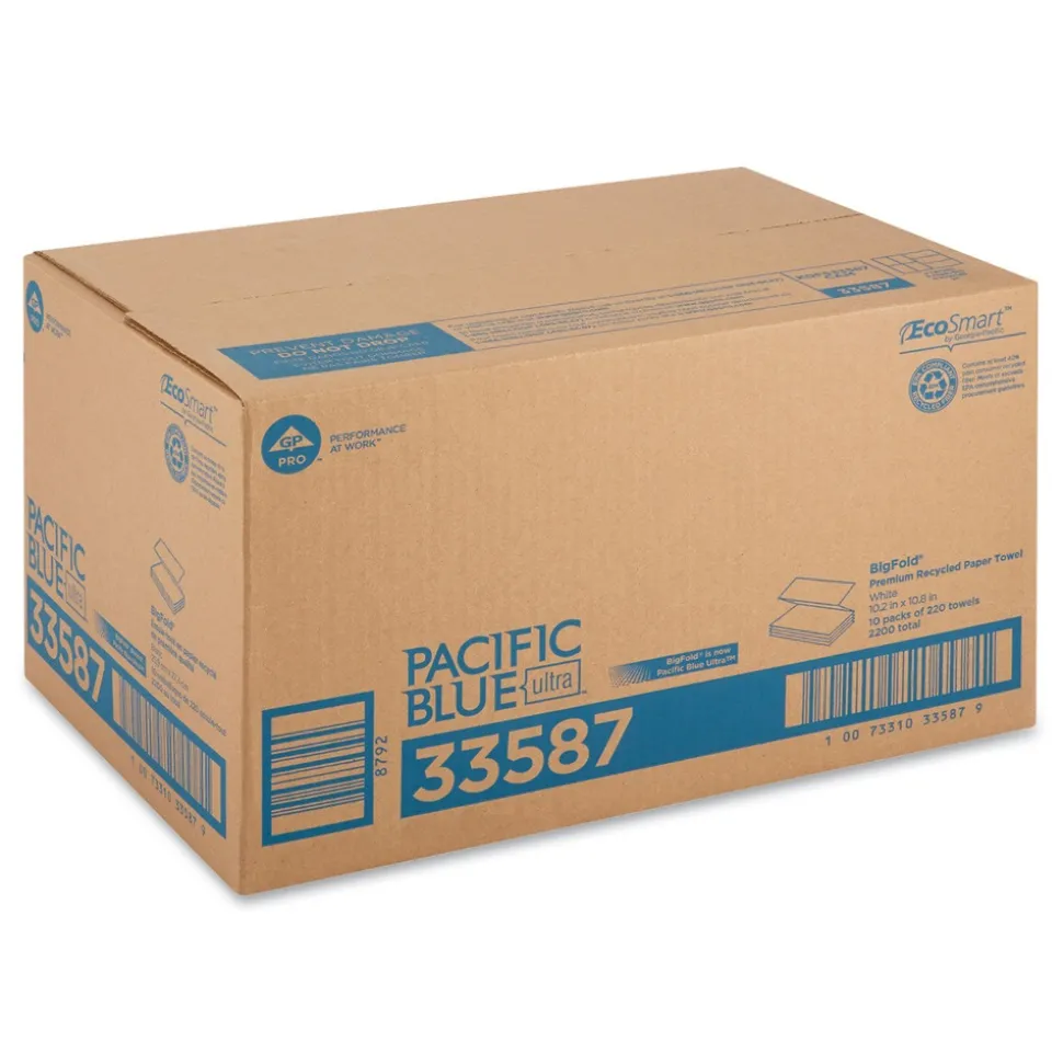Georgia Pacific Professional Pacific Blue Ultra 10.2 in. x 10.8 in. 1-Ply Paper Towels - White (220/Pack, 10-Packs/Carton)