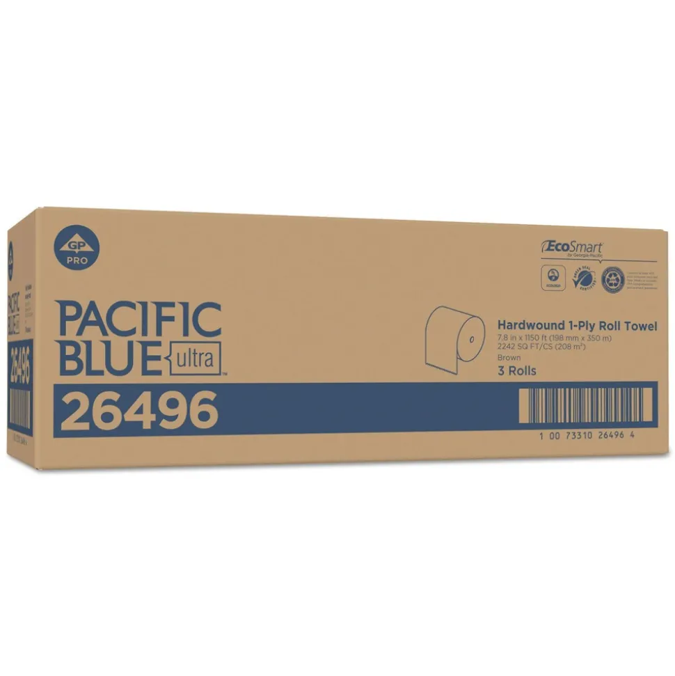 Georgia Pacific Professional Pacific Blue 7.87 in. x 1,150 ft. 1-Ply Ultra Paper Towels - Natural (3/Carton)