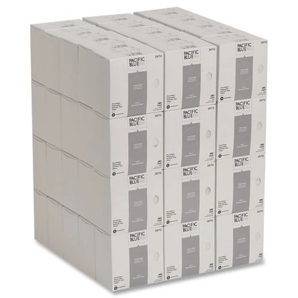 Georgia Pacific Professional AccuWipe 4.5 in. x 8.25 in. 1-Ply Recycled Delicate Task Wipers - Unscented, White (60/Carton)