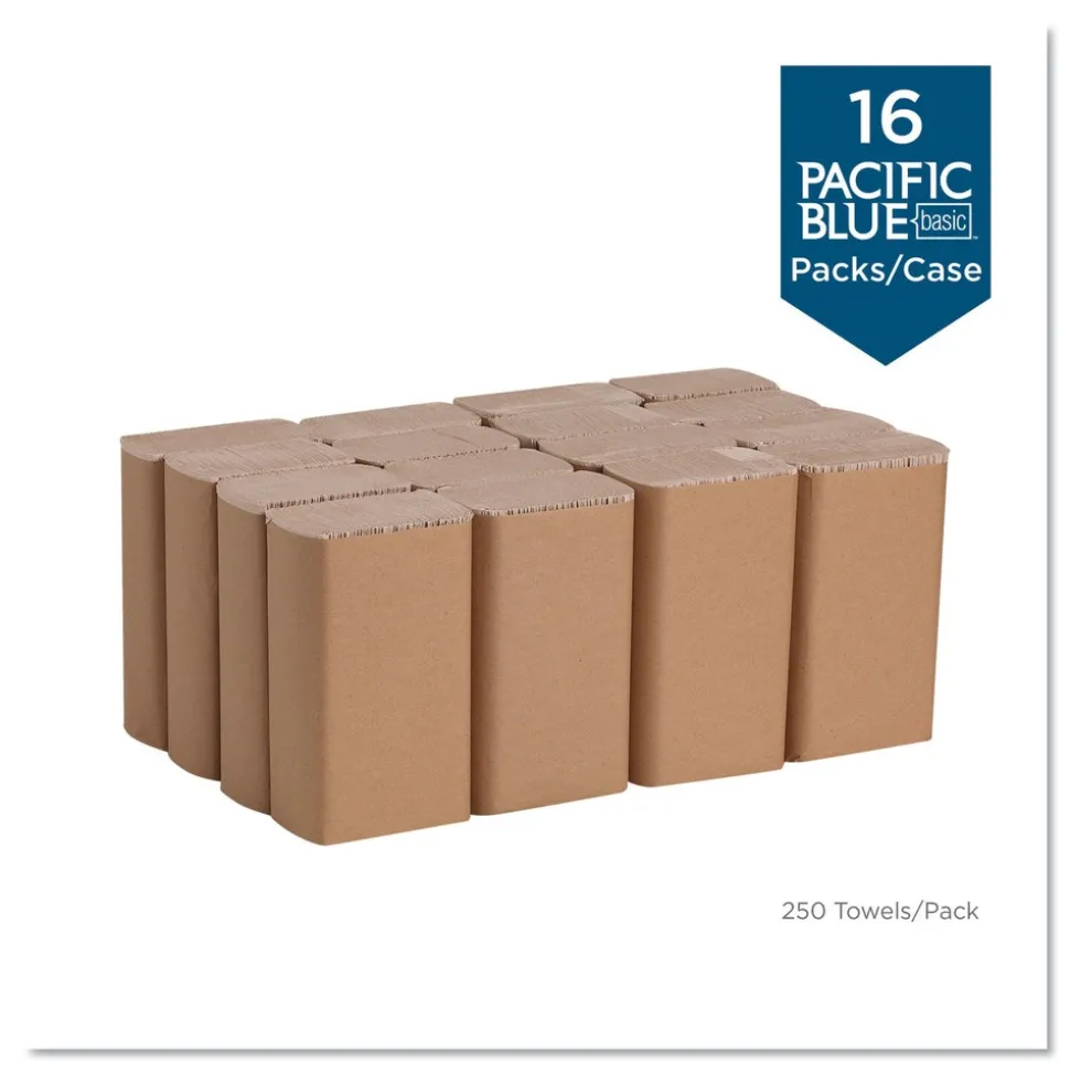 Georgia Pacific Professional 23304 9.2 in. x 9.4 in. 1-Ply Pacific Blue Basic M-Fold Paper Towels - Brown (16 Packs/Carton)
