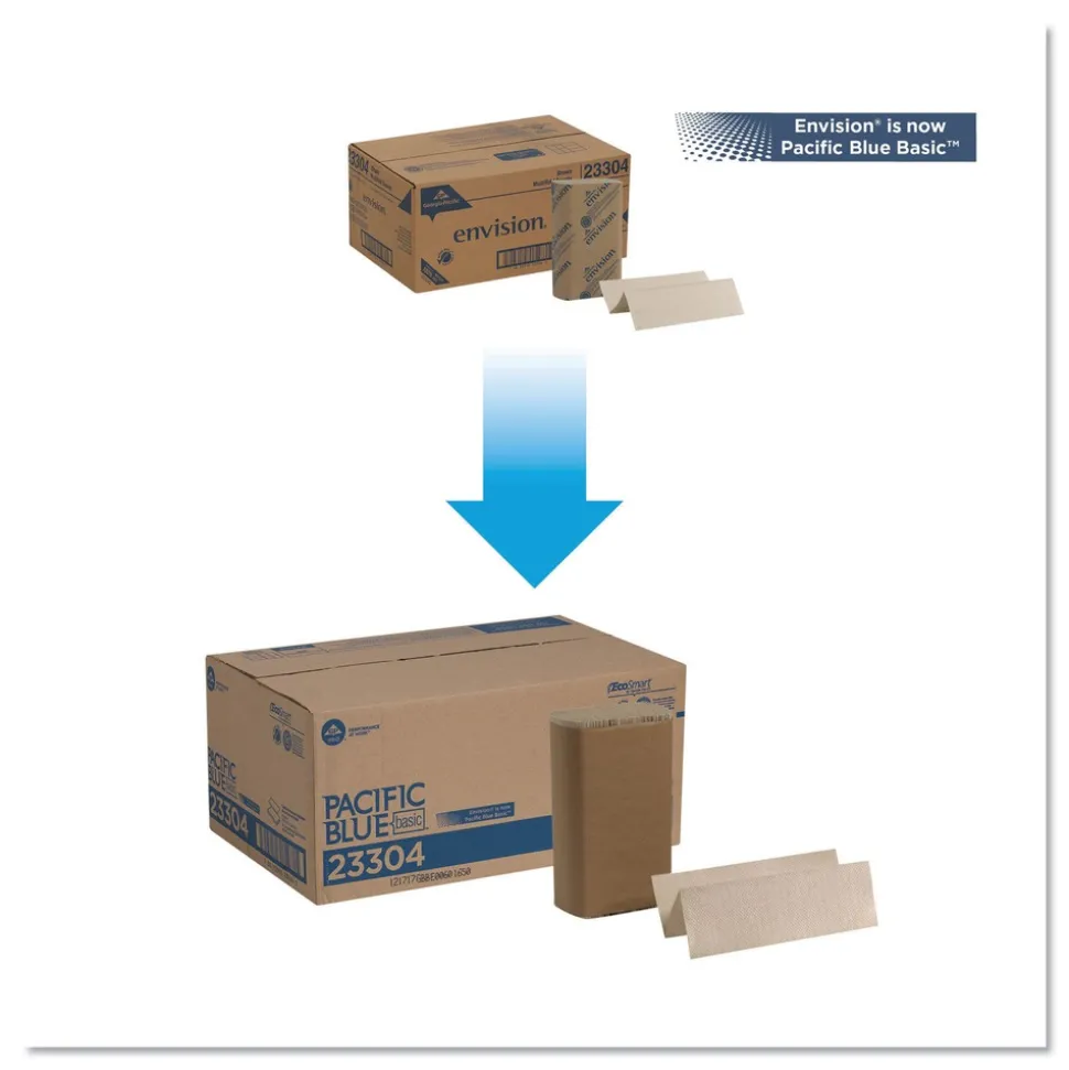 Georgia Pacific Professional 23304 9.2 in. x 9.4 in. 1-Ply Pacific Blue Basic M-Fold Paper Towels - Brown (16 Packs/Carton)