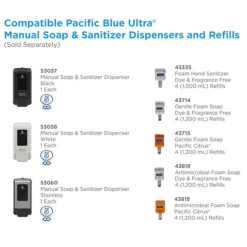 Georgia Pacific Professional 43715 Pacific Blue Ultra 1200 mL Foam Soap Manual Dispenser Refill - Pacific Citrus (4/Carton)