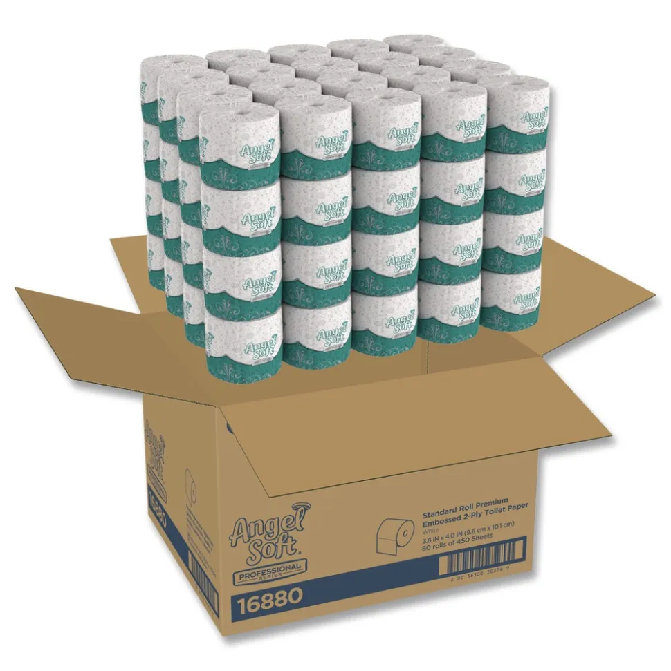Georgia Pacific Professional 16880 2-Ply Angel Soft Septic Safe Premium Bathroom Tissue - White (450 Sheets/Roll, 80 Rolls/Carton)
