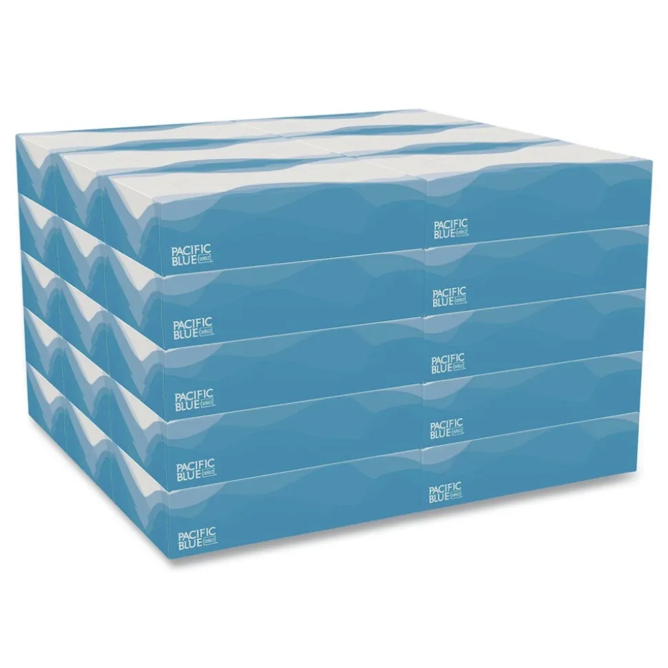Georgia Pacific Professional 48100 Pacific Blue 2-Ply Select Facial Tissue in Flat Box - White (100-Sheets/Box, 30-Boxes/Carton)