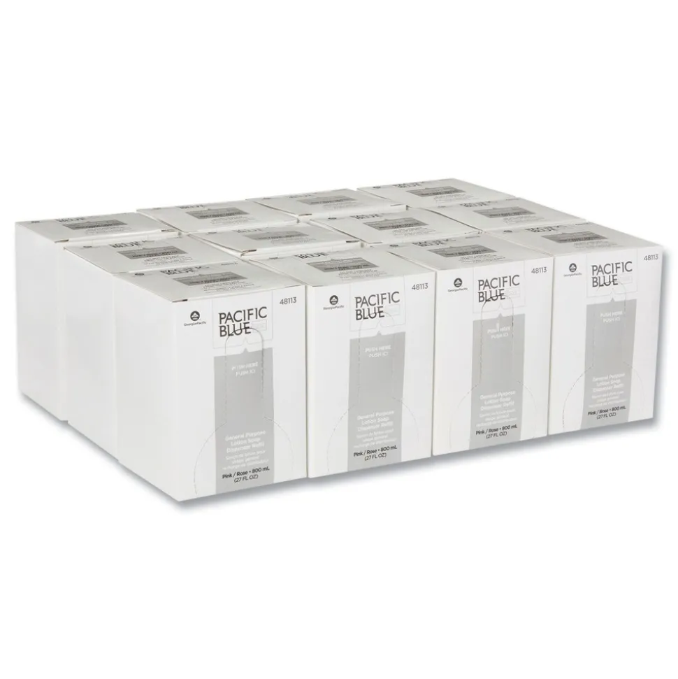 Georgia Pacific Professional 800 mL Liquid General Purpose Soap Refill - Pink Pearlescent (12/Carton)