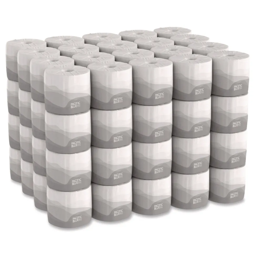 Georgia Pacific Professional 2-Ply Septic Safe Pacific Blue Basic Embossed Bathroom Tissue - White (80 Rolls/Carton)