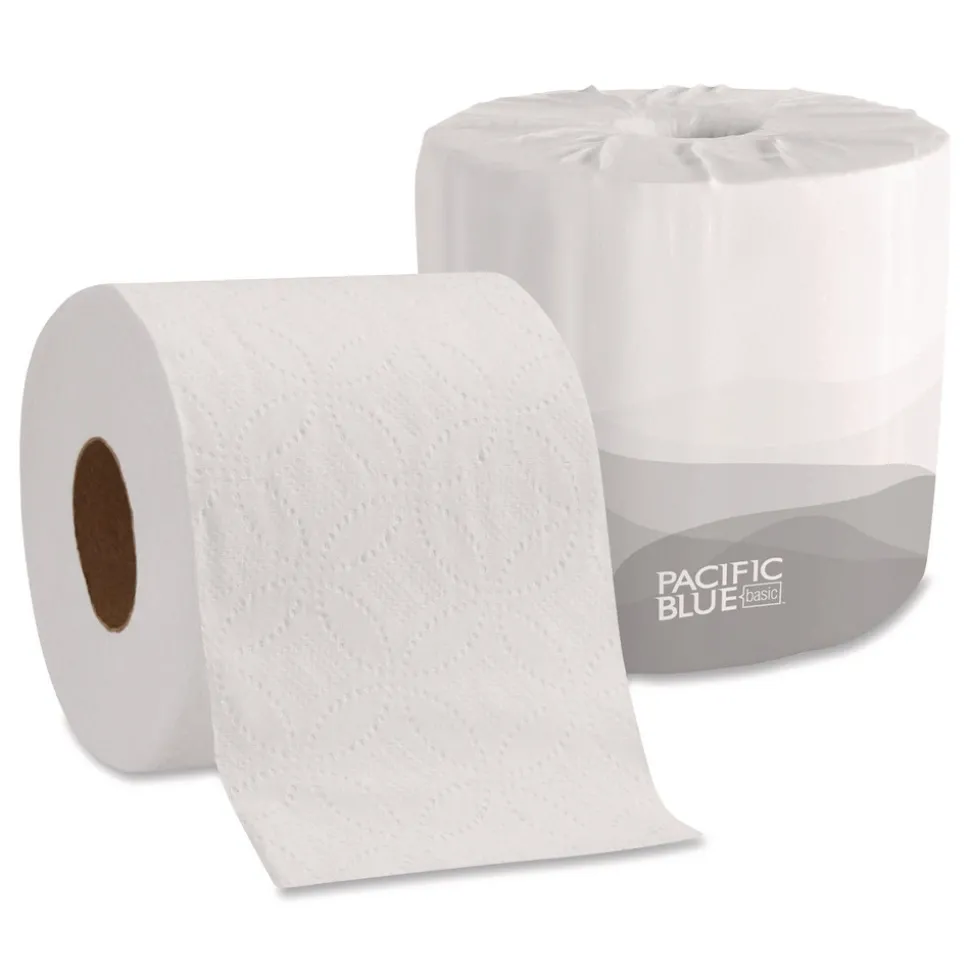 Georgia Pacific Professional 2-Ply Septic Safe Pacific Blue Basic Embossed Bathroom Tissue - White (80 Rolls/Carton)