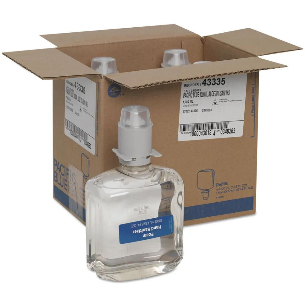 Georgia Pacific Professional Pacific Blue 1000 mL Ultra Foam Hand Sanitizer Refills for Manual Dispensers - Fragrance-Free (4-Piece/Carton)