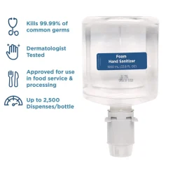 Georgia Pacific Professional Pacific Blue 1000 mL Ultra Foam Hand Sanitizer Refills for Manual Dispensers - Fragrance-Free (4-Piece/Carton)