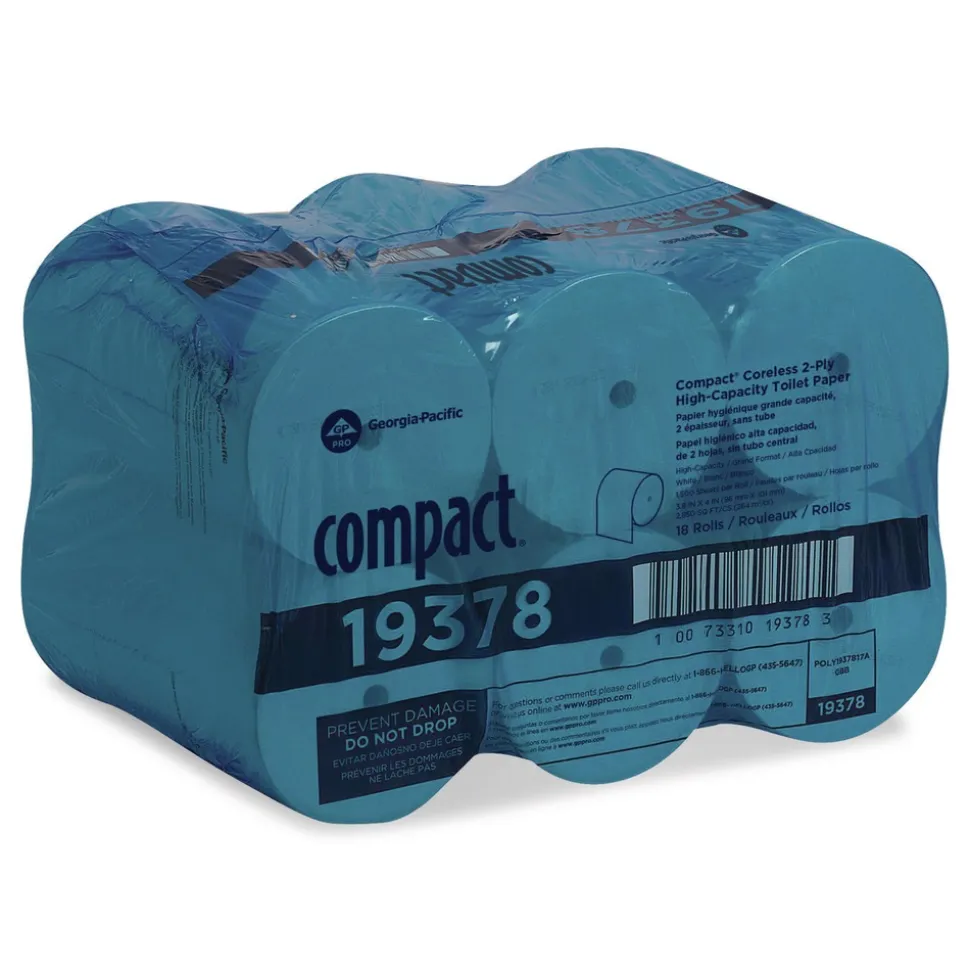 Georgia Pacific Professional Coreless Septic-Safe 2-Ply Bath Tissue - White (1500 Sheets/Roll, 18 Rolls/Carton)
