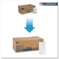Georgia Pacific Professional 20389 9.2 in. x 9.4 in. 1-Ply Pacific Blue Select Folded Paper Towels - White (16 Packs/Carton)