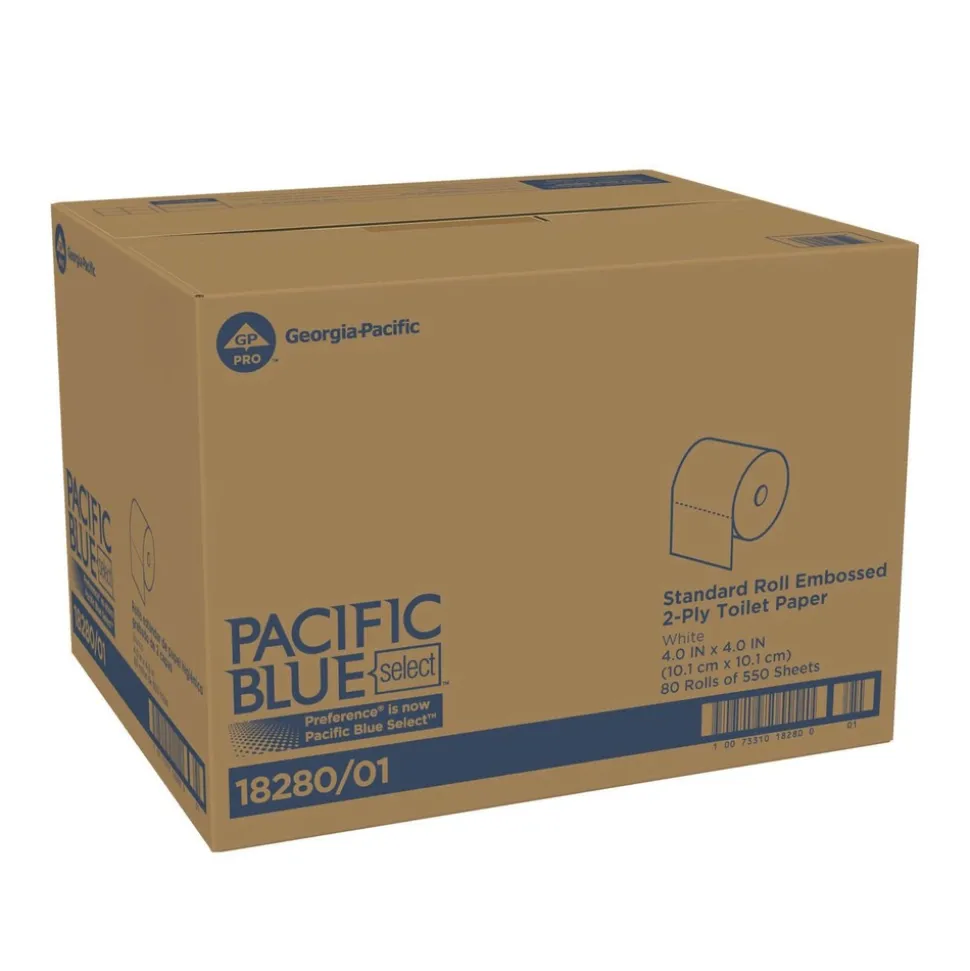 Georgia Pacific Professional Pacific Blue Select 2-Ply Bathroom Tissue - White (550 Sheets/Roll, 80 Rolls/Carton)