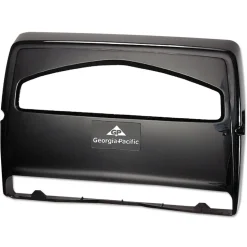 Georgia Pacific Professional Safe-T-Gard 16.38 in. x 2.5 in. x 11.75 in. Half-Fold Toilet Seat Cover Dispenser - Black
