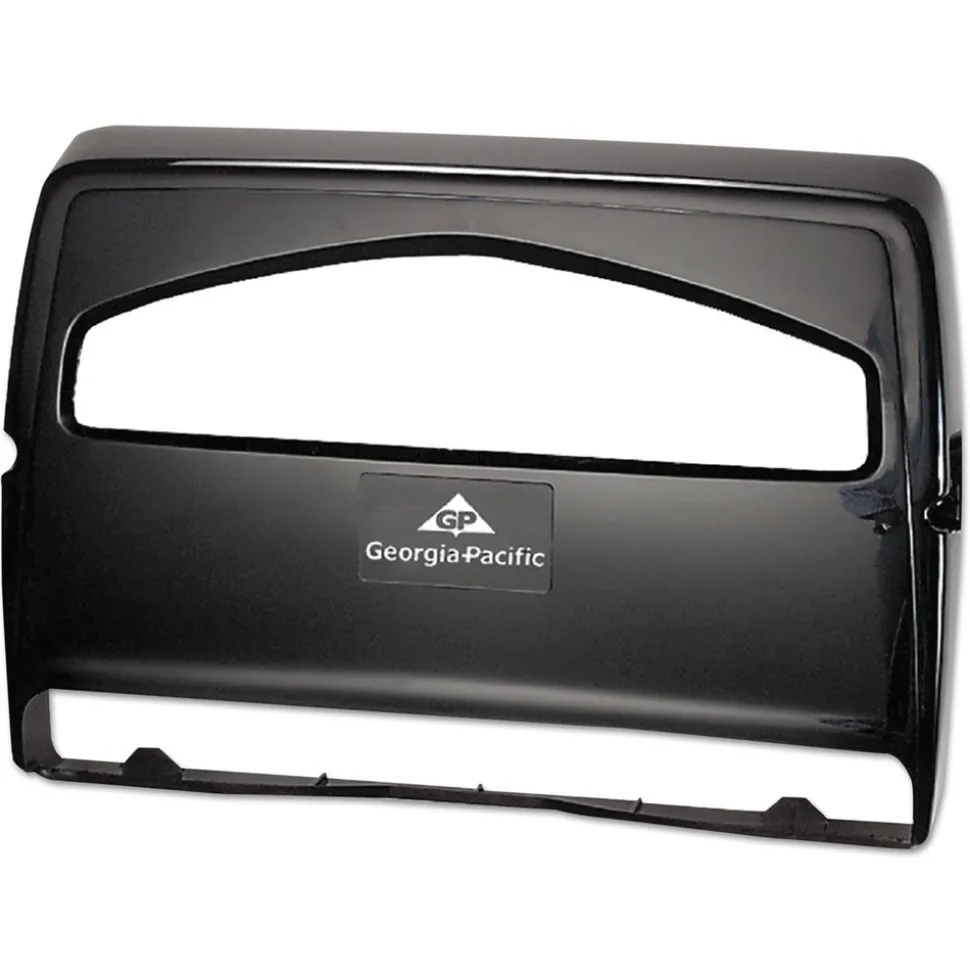 Georgia Pacific Professional Safe-T-Gard 16.38 in. x 2.5 in. x 11.75 in. Half-Fold Toilet Seat Cover Dispenser - Black