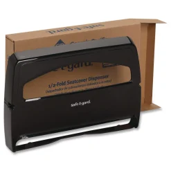 Georgia Pacific Professional Safe-T-Gard 16.38 in. x 2.5 in. x 11.75 in. Half-Fold Toilet Seat Cover Dispenser - Black