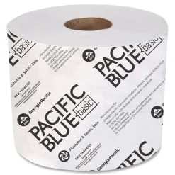Georgia Pacific Professional Pacific Blue Basic 1-Ply Septic Safe High-Capacity Bathroom Tissue - White (1500/Roll, 48/Carton)