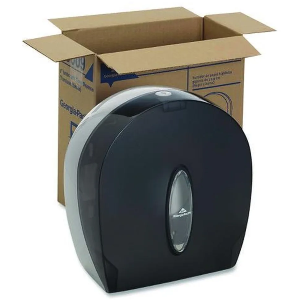 Georgia Pacific Professional 10.6 in. x 5.4 in. x 11.3 in. Jumbo Jr. Single Roll Bathroom Tissue Dispenser - Translucent Smoke