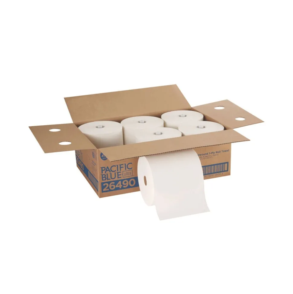 Georgia Pacific Professional 26490 7.87 in. x 1150 ft. 1-Ply Pacific Blue Ultra Paper Towels - White (6 Rolls/Carton)