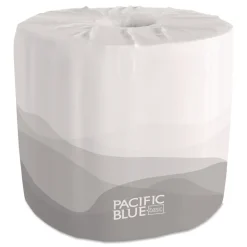 Georgia Pacific Professional 19881/01 1-Ply Pacific Blue Basic Embossed Septic Safe Bathroom Tissue - White (80 Rolls/Carton)