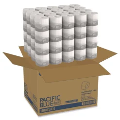 Georgia Pacific Professional 19881/01 1-Ply Pacific Blue Basic Embossed Septic Safe Bathroom Tissue - White (80 Rolls/Carton)