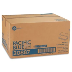 Georgia Pacific Professional 10.2 in. x 10.8 in. 1-Ply Pacific Blue Ultra Folded Paper Towels - White (2200/Carton)
