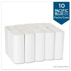 Georgia Pacific Professional 10.2 in. x 10.8 in. 1-Ply Pacific Blue Ultra Folded Paper Towels - White (2200/Carton)