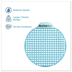 Georgia Pacific Professional ActiveAire Deodorizer Urinal Screen with Side Tab - Coastal Breeze Scent, Blue (12/Carton)